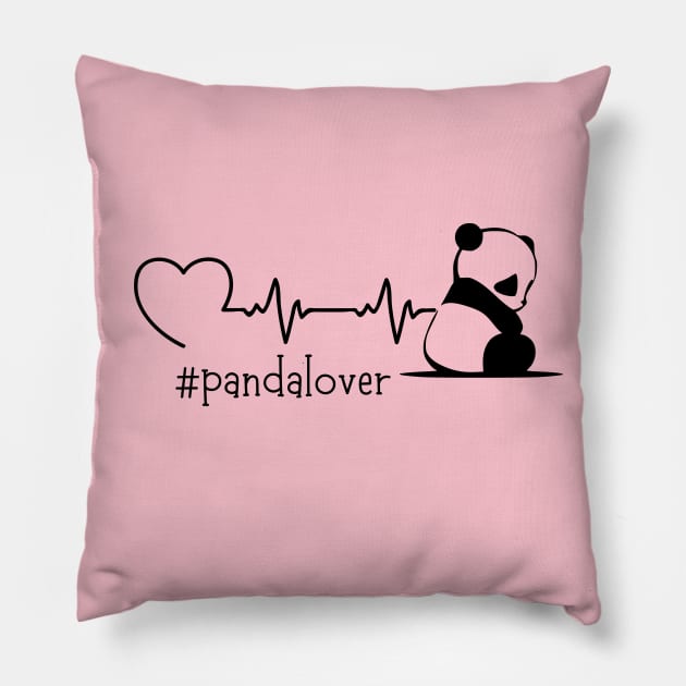 Panda Bear In A Heartbeat Pillow by DesignArchitect