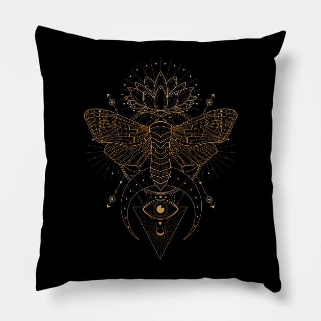 Satin Moth | Lotus Flower Pillow by CelestialStudio