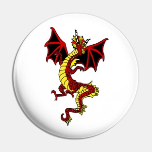 Red and Yellow Dragon Pin