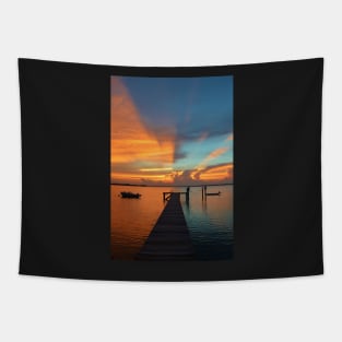 Fire & Ice - Spectacular Colorful Sunset on the Bay Tapestry