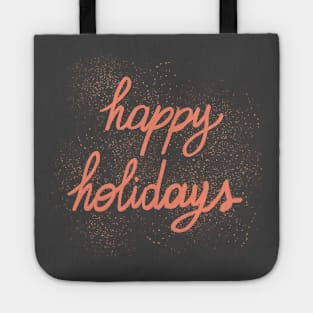 Happy holidays hand lettering Tote