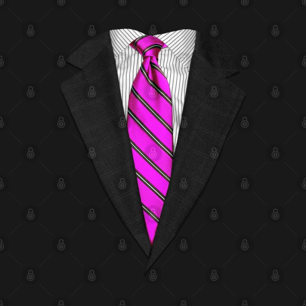 Pink Suit Up! Realistic Suit and Tie Casual Graphic for Zoom by ChattanoogaTshirt