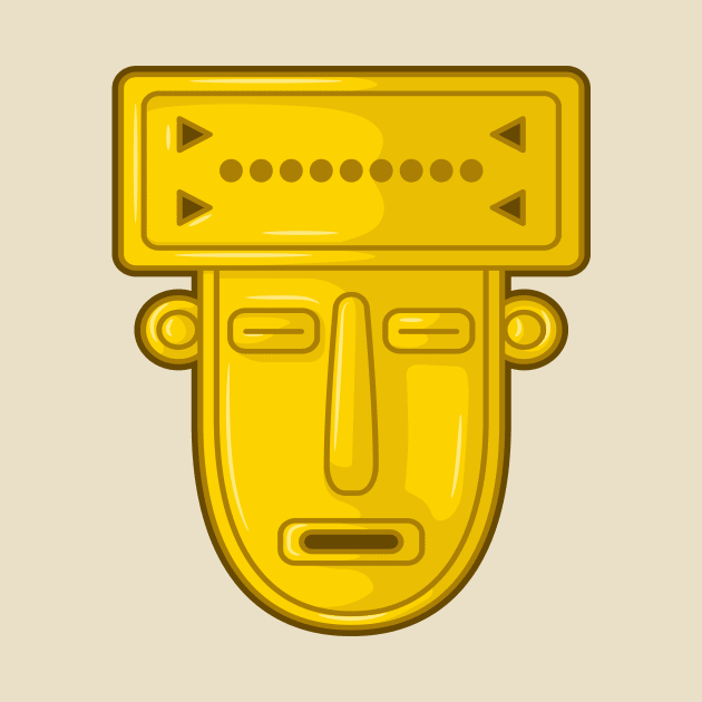 Golden Mask Face by Drumsartco