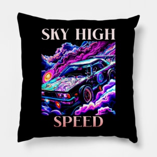 Sky High Speed Fast Cars Pillow