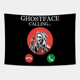 Ghostface Calling Halloween Funny Tapestry