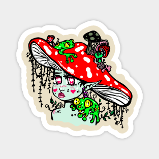 Little Mushroom Lady Magnet