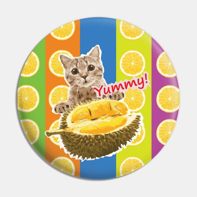 Cat and Durian - Zine Culture Pin by Promaxx