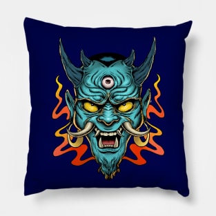 Japanese Tattoo Demon Art Pillow