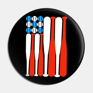 Baseball lovers American flag design Pin