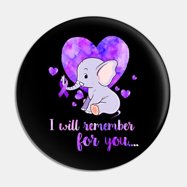 ELEPHANT HEART RIBBON ALZHEIMER AWARENESS Gift Pin by thuylinh8