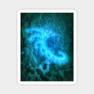 Blue Spiral Fractal Magnet