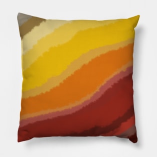 Warm Abstract Brush Strokes - Yellow Orange Red Grey Pillow