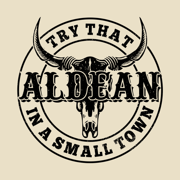 Try That In A Small Town Bull Skull Black Version by Ice Cream Monster