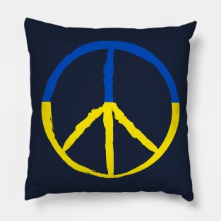 Ukraine Flag Peace Sign Pillow