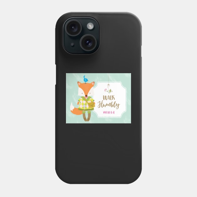 Walk Humbly Kids Scripture Art Phone Case by greenoriginals