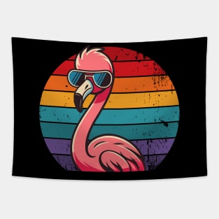 Cool Retro Flamingo in Sunglasses 70s 80s 90s Funny Flamingo Tapestry