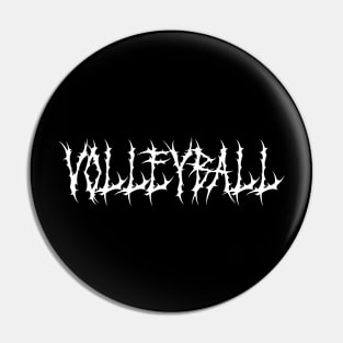 Volleyball Metal Face Typography Pin