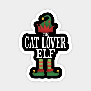 Cat Lover Elf Matching Family Group Christmas Party Pajamas Magnet