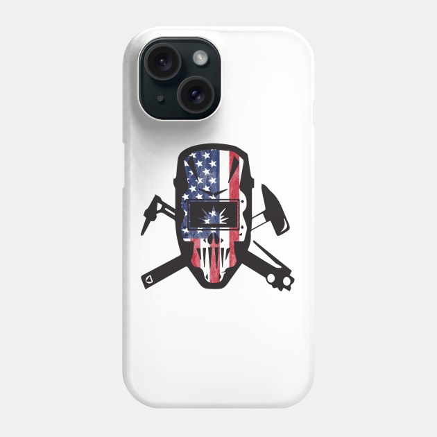 Welder - Welder USA Flag Phone Case by Kudostees