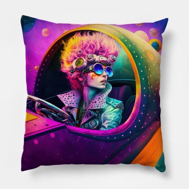 Stylish Journey Through the Stars - Space Adventures #4 Pillow by yewjin