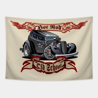 Cartoon hot rod Tapestry