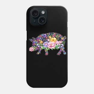 Pig Watercolor Floral Phone Case