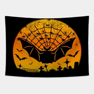 Spooky Moon Halloween Witch Monster Ghost Pumpkin 10 Tapestry