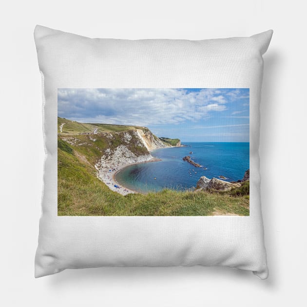 Dorset Man O'War beach view Pillow by TDArtShop