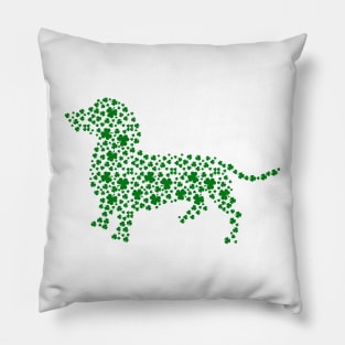 St Patricks Day Shamrock Dachshund Pillow