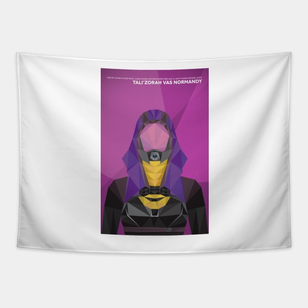 Geometric Tali'Zorah Vas Normandy Tapestry by sparkmark