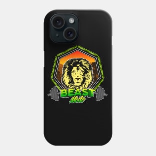 Lion Illustration, fitness beast mode training Phone Case