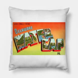 Greetings from Delaware Water Gap, Pennsylvania - Vintage Large Letter Postcard Pillow