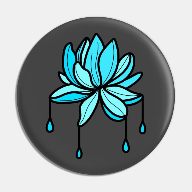 glass cutting blue lotus flower cute gift Pin by AnanasArt