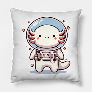 cute astronaut axolotl Pillow