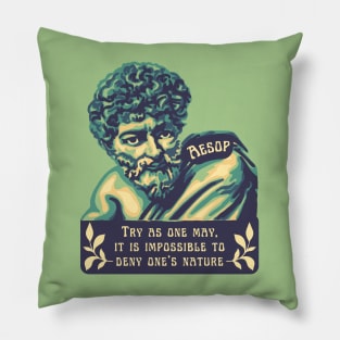 Aesop Portrait and Quote Pillow