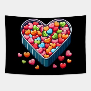 Cute Valentine's Day Hearts Candy Tapestry