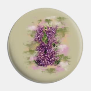 Beautiful Lilacs - T-shirt with Lilacs from a hand-painted picture Pin