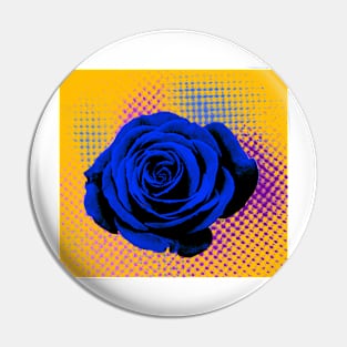 Rose bluem orange, fucsia, pop art Pin