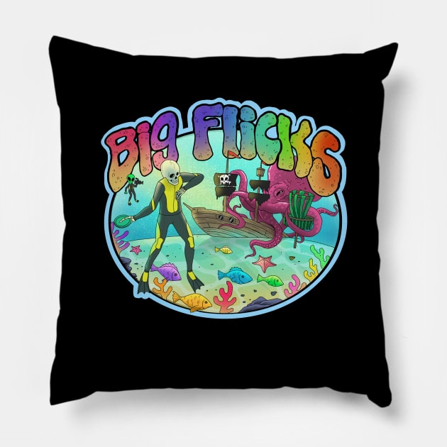 Disc Golf underwater world!!! Pillow by Big Flicks