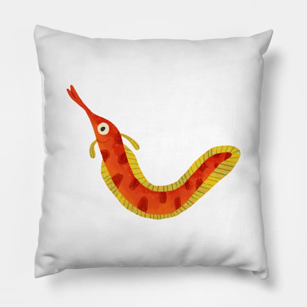 Cute Little Red Eel Pillow by tarynosaurus