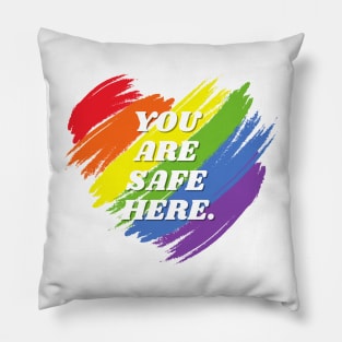 You Are Safe Here Heart Pillow