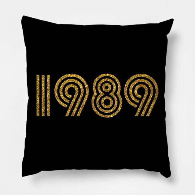 1989 Birth Year Glitter Effect Pillow by Elsie Bee Designs