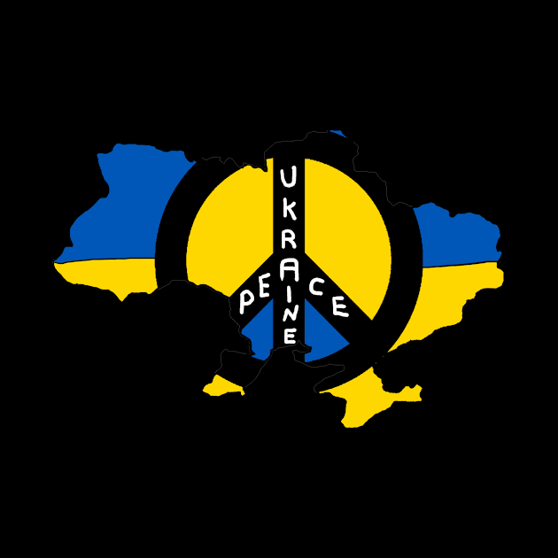 Peace Ukraine Flag Map by Mark Ewbie