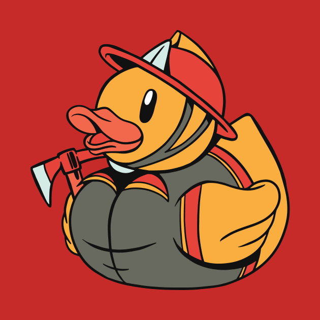 Cute Fire Fighter Rubber Ducky // Fireman Rubber Duckie by Now Boarding