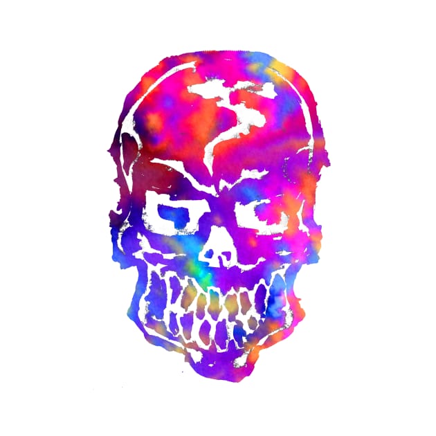 Rainbow Hippie Skull by ZeichenbloQ