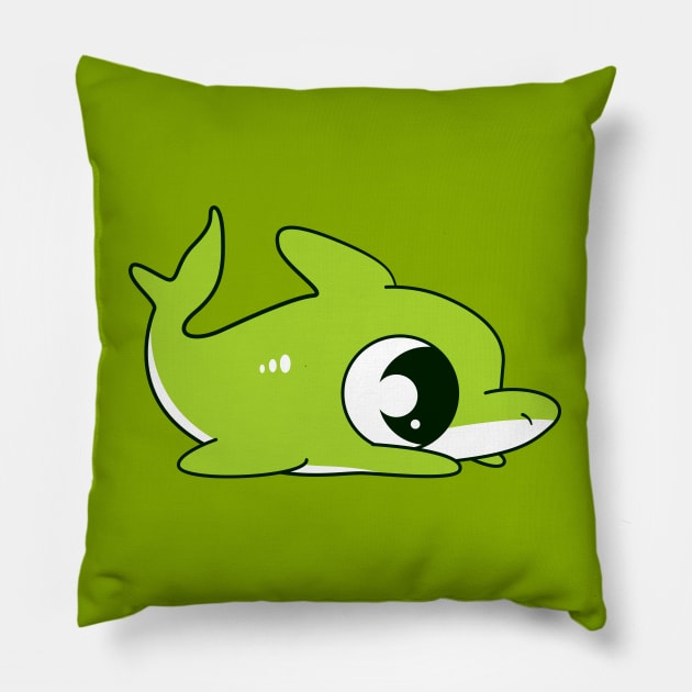 Yellow Green Baby Shark Pillow by JonWKhoo