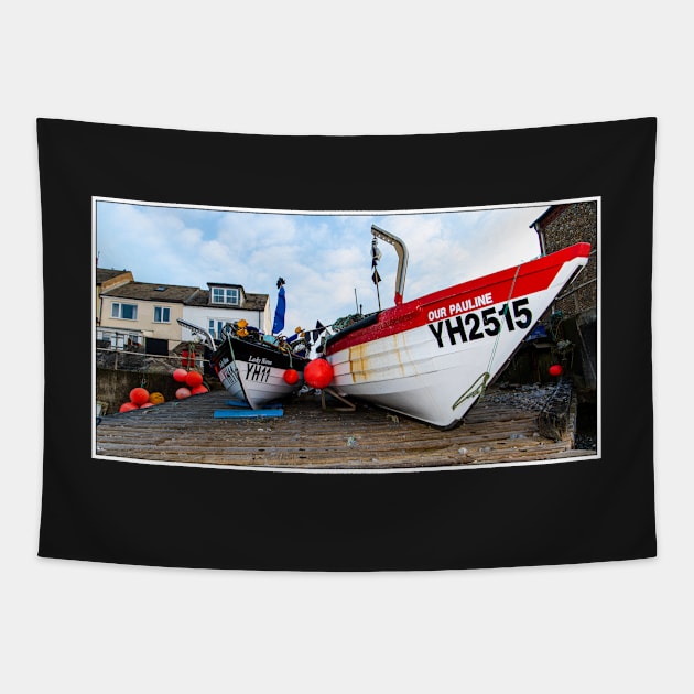 Lobster Boats Sheringham Tapestry by Robert john