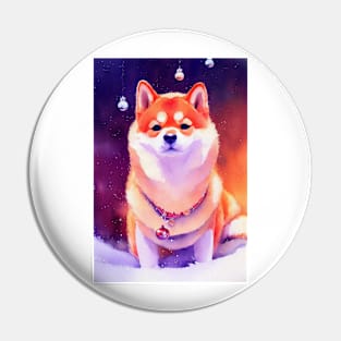 Watercolor shiba inu Pin