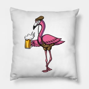 Flamingo Bird Beer Party Pillow