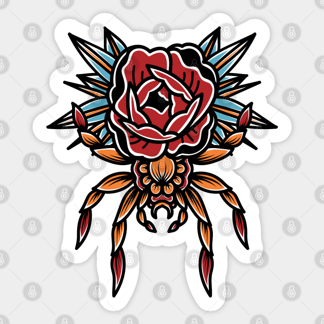 floral spider  Tattoo  Sticker  TeePublic